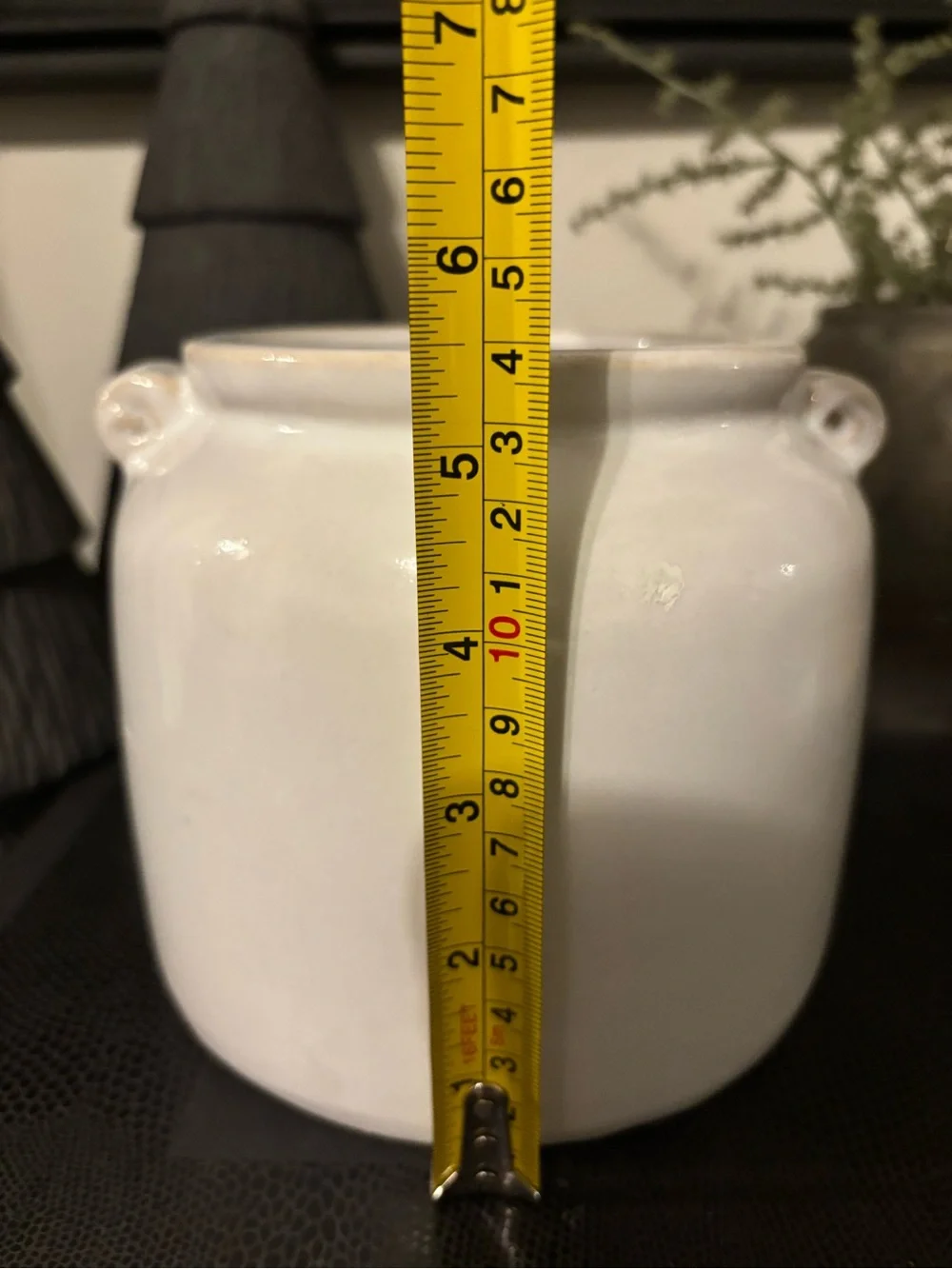 Classic White Vintage Style Ceramic Accent Vase- Small